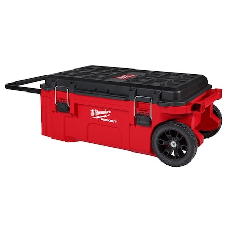 Milwaukee Tool PACKOUT Rolling Tool Chest, Black/Red, Plastic, 38 in W x 12 in D x 16 in H 48-22-8428