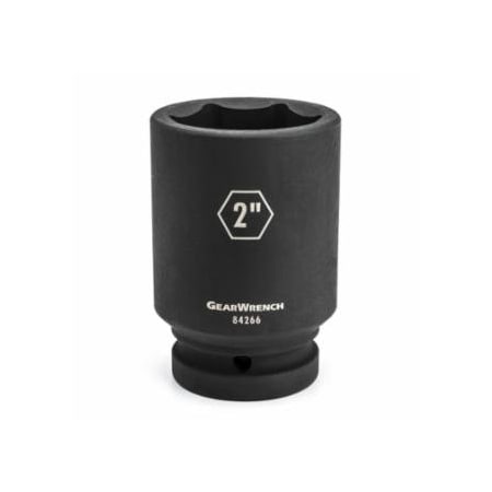 Gearwrench Impact Socket, 1 in Drive Size, 2-9/16 in Opening Size, 6-point, Deep Length 329-84273