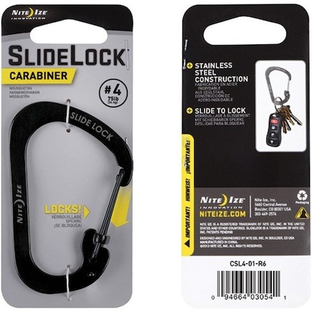 Nite Ize Locking Carabiner Clip, Black, 2 in. CSL4-01-R6
