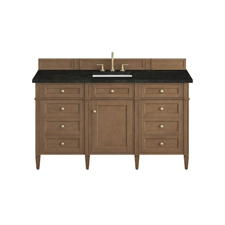 James Martin Vanities Brittany 60" Single Vanity, Pecan w/ 3 CM Phantome Eclos Top 655-V60S-PCN-3PHT