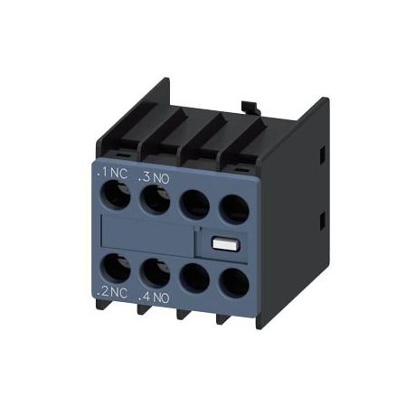 Siemens auxiliary switch, on the front, 1 NO + 1 NC, .1/.2, .3/.4, -/-, -/- 3RH2911-1HA11