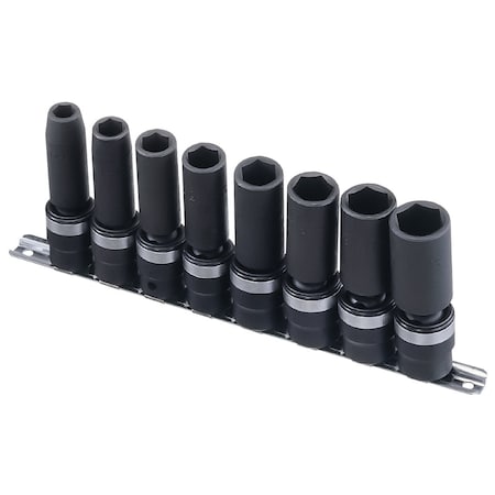 Genius Tools 8PC 1/2in Dr. SAE Swivel Deep Impact Socket Set TG-408SD