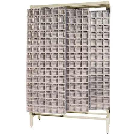 Quantum Storage Systems FREE STANDING SLIDER W/56 IVORY TILT BINS QS-306-56IV