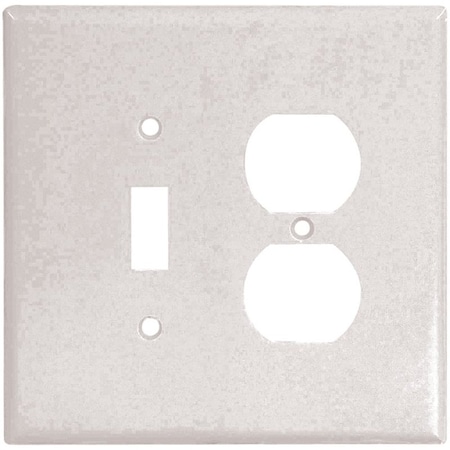 Eaton Wiring Devices Combination Wallplate, 4-1/2 in L, 4-9/16 in W, 2 -Gang, Thermoset, White 2148W-BOX