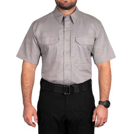 First Tactical Short Sleeve Shirt, 35% Cotton, 65% Polyester, Button, 2 Pocket(s), Nickel Gray, 4XL 112007