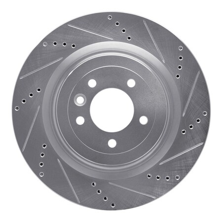 Dynamic Friction Co DFC Brake Rotor - Drilled and Slotted - Silver 631-11023R