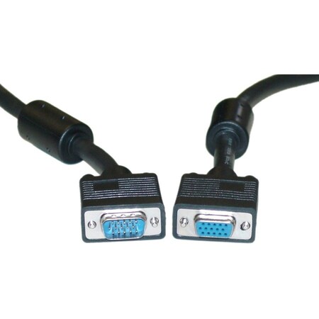 Cable Wholesale SVGA Extension Cable with Ferrites, Black, HD15 Male to HD15 Female, Coaxial 10H1-20275