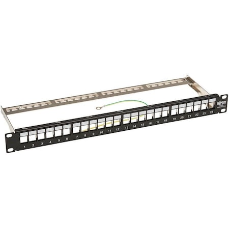 Eaton Tripp Lite Series 24-Port 1U Rack-Mount Shielded Blank Keystone/Multimedia Patch Panel, RJ45 N062-024-KJ-SH