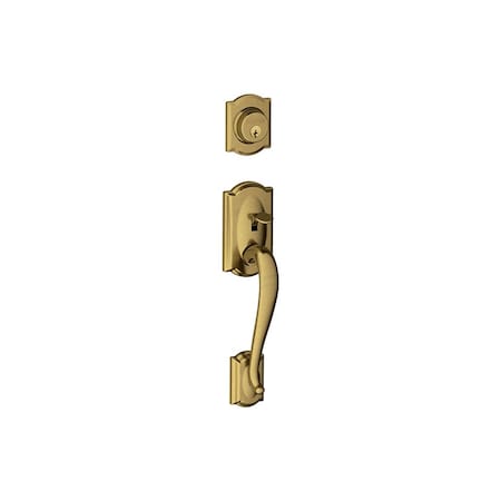Schlage Residential Entrance Handleset Exterior Only, Camelot Style, Antique Brass F58 CAM 609