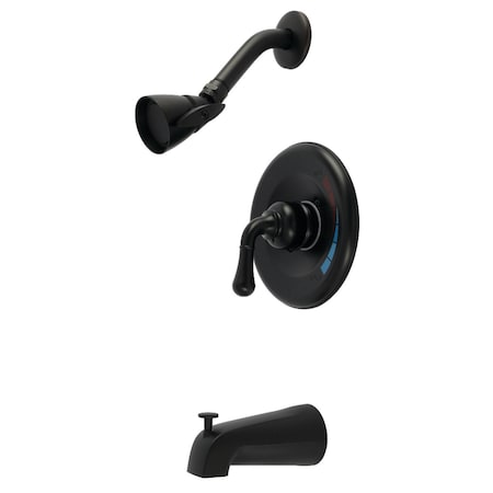 Kingston Brass Single-Handle Pressure Balanced Tub and Shower Faucet, Trim Only, Matte Black KB630T