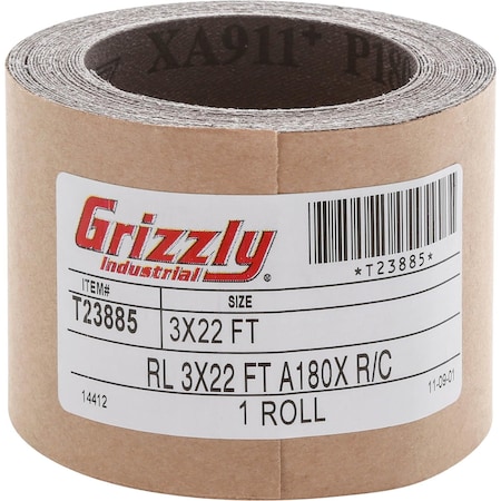 Grizzly 3" x 22' A/O Sanding Roll 180 Grit T23885