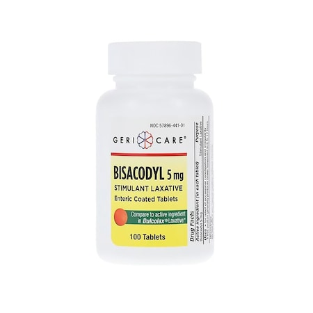 Geri-Care BisacodYellow EC Laxative Tablets 5mg, 100PK 1294475