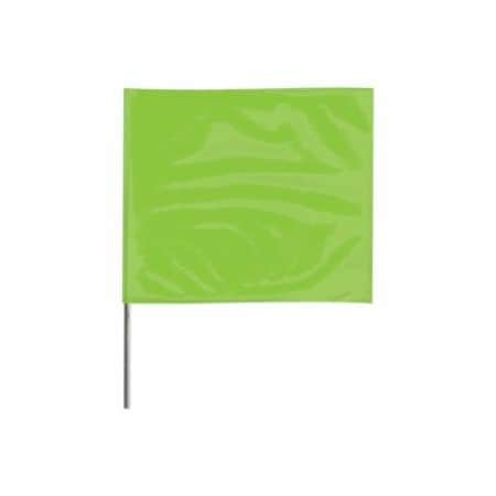Presco Stake Flag, 2 in x 3 in, 18 in H, Lime Glo, 1000PK 764-2318LG