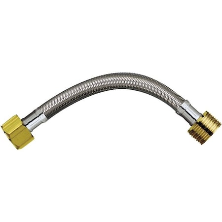 Plumb Pak Water Heater Connector, 3/4 in, FIP x MIP, Stainless Steel, 18 in L PP888-11LF