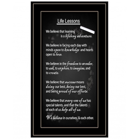 Homeroots Life Lessons 4 Black Framed Print Wall Art 407453