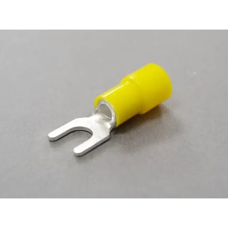 Nichifu Eco-Friendly Polycarbonate Insulated Spade Terminals, Stud 1/4, AWG 12-10 TMEX 5.5Y-6-YEL