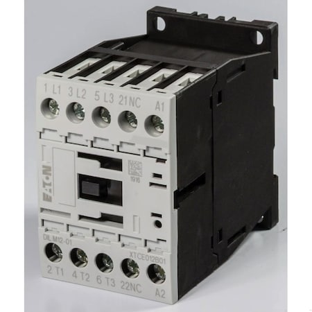Eaton XT IEC contactor, 12A, 220 Vac 50 Hz, 240 Vac 60 Hz, 1NC, 12A, Frame B, 45 mm, 3P XTCE012B01B