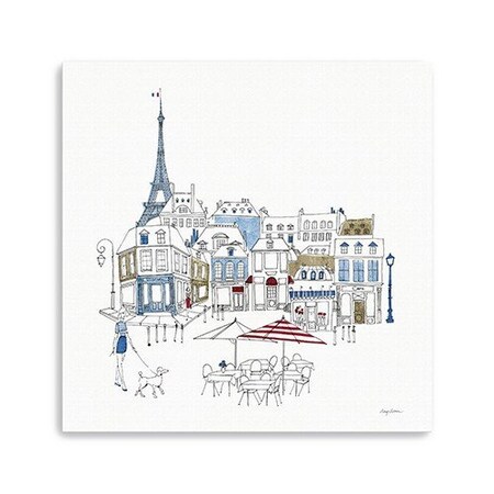 Homeroots French Caf With Red And Blue Accents Unframed Print Wall Art 399044