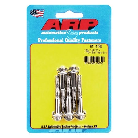 Whole-In-One 611-1750 0.25-20 x 1.75 in. Stainless Steel 12 Point Bolt Kit - Set of 5 WH3613470