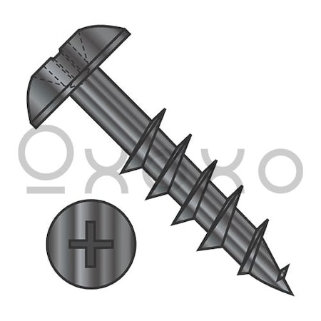 Oxoxo 8-11X1 1/4 Phillips Truss Deep Thread Wood Screw 2/3 Thread Black Oixde, 5000PK 559314