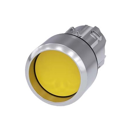 Siemens Pushbutton, 22 mm, round, metal, shiny, yellow, Front ring, high 3SU1050-0CB30-0AA0-ZY13