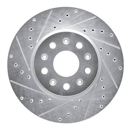 Dynamic Friction Co DFC Brake Rotor - Drilled and Slotted - Silver 631-47055L