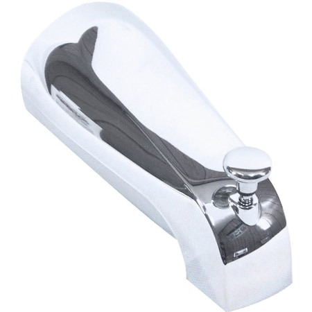 Us Hardware Bathtub Spout with Diverter, 1/2 in Connection, MNPT, Metal, Chrome Plated P-037B