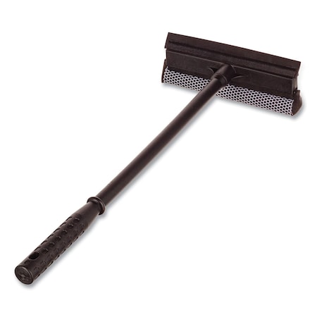 Unger Auto Squeegee, 8" Rubber Blade, 8" Mesh Scrubber, 21" Plastic Handle with Grip, Black UNGAUSQ0