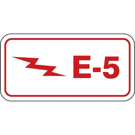 Accuform Energy Source ID Tag, E-5, 1.5inx3in, Adhesive Dura-Poly, 5PK TDF305XVM