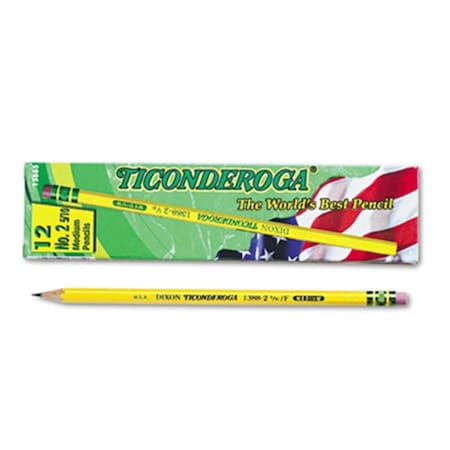 Ticonderoga Woodcase Pencil F No. 2.5 Yellow Barrel Dozen 13885