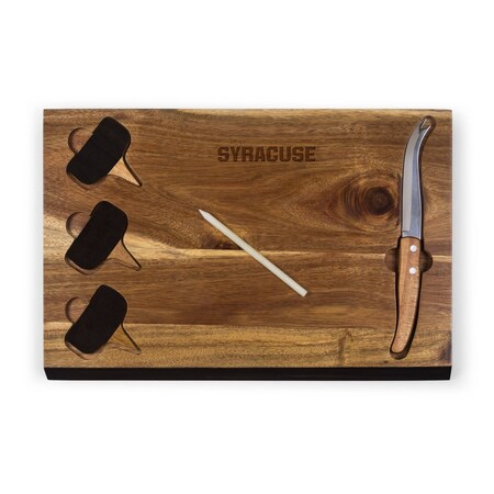 Picnic Time Family Of Brands NCAA Syracuse Orange Delio Cheese Board and Knife Set - Charcuterie Board Set 833-00-512-543-0