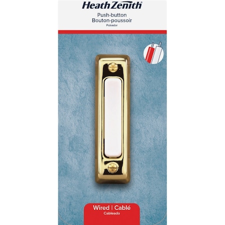 Heath-Zenith Wired Polished Brass Doorbell Push-Button 18000112