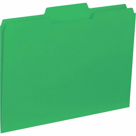 Business Source File Folder, Green, Paperboard, PK100 BSN43563