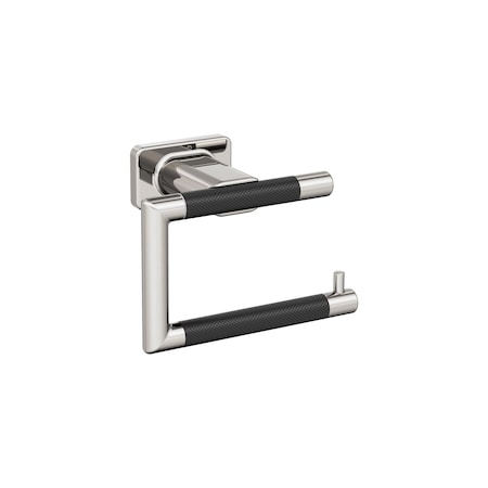 Amerock Esquire Polished Nickel/Black Bronze Contemporary Single Post Toilet Paper Holder BH26617PNBBR