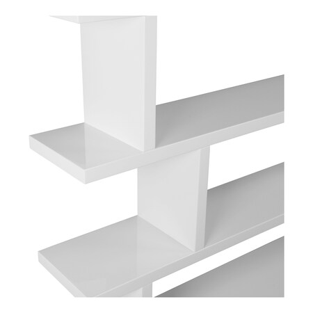 Homeroots White Wood Five Tier Bookcase 517714
