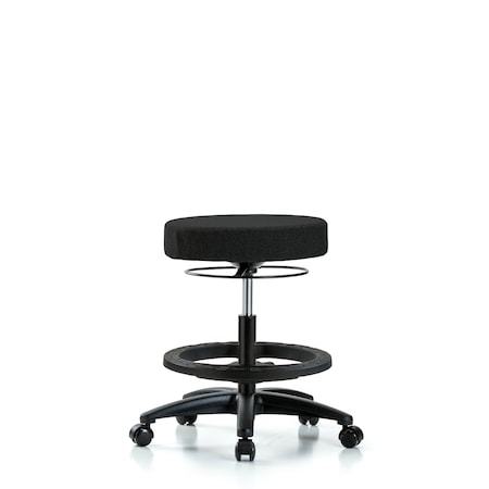 Blue Ridge Ergonomics Bench Stool, Med, Fabric, BF, Casters, Blk BR-FMBSO-RG-BF-RC-F42