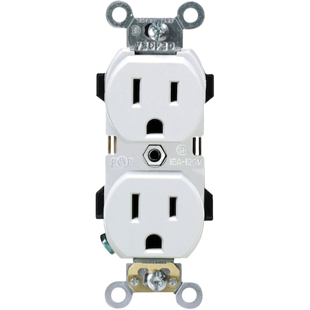 Leviton 15A White Industrial Grade 5-15R Duplex Outlet R72-05252-0WS