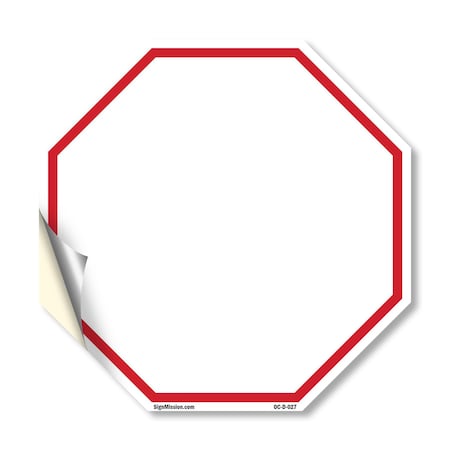 Signmission Blank Sign White Background, 18 Inch X 18 Inch, Vinyl Decal OC-D-18-27