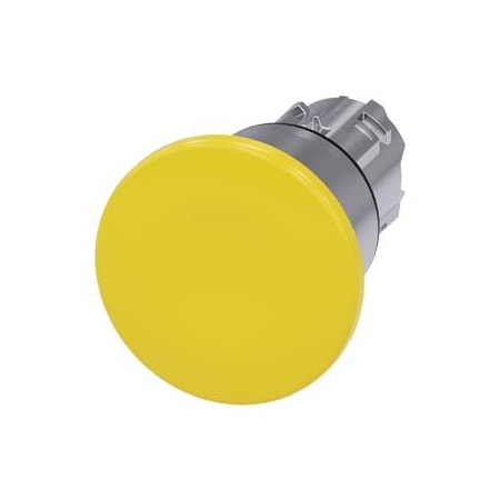 Siemens Mushroom pushbutton, 22 mm, round, metal, shiny, yellow, 40 mm 3SU1050-1BA30-0AA0