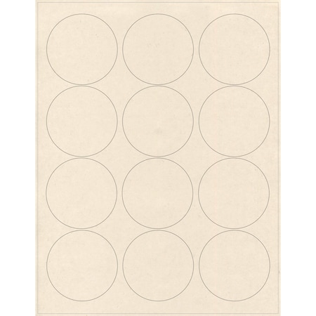 Elevate Packaging 2.5 in. Compostable Round Labels, Blank Layflat Sheets, Sugarcane, 25PK LC3502