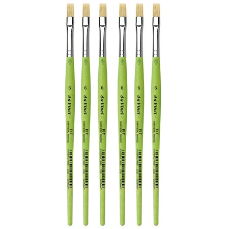 Da Vinci FIT Synthetics Student Brush, Synthetic, Acrylic & Oil, Flat, Series 379, Size 6, 6PK VA-379_6