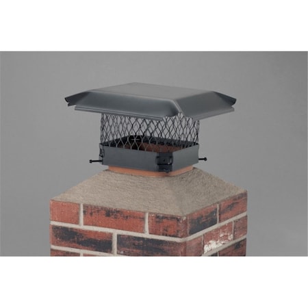 Auric HY-C  Draft King Single Flue Painted Galvanized Steel Chimney Cap with .75 in. Mesh in Black AU1578699