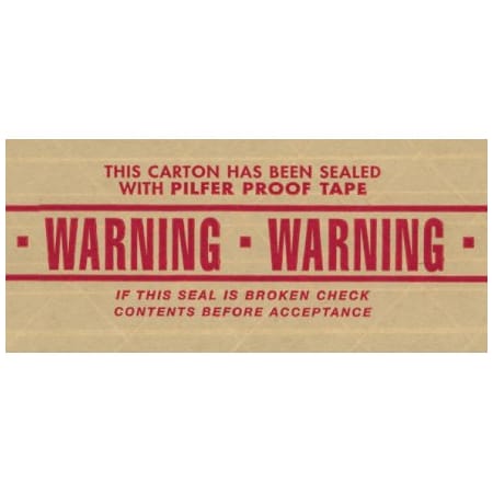 Tape Logic 3'' x 450' ''Warning'' Tape Logic No 7500 Pre-Printed Reinforced Water Activated Tape, 10PK T9077500P