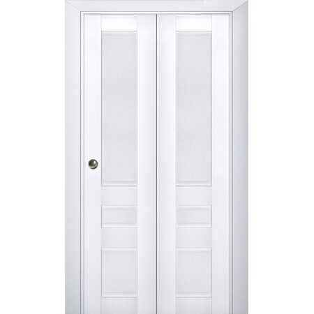 Sartodoors Sliding Closet Bi-fold Doors White Solid Core Modern Interior VEREGIO7411BF-WS-72 x 84 (2* 36x84)