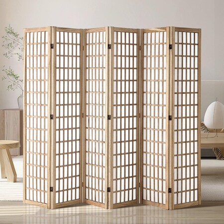 Vevor Room Divider Japanese Wall Divider 6 Panel Screen for Room Separation SS-001-6P-NA