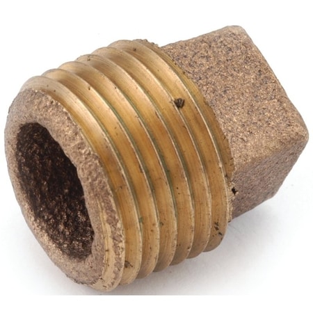 Anderson Metals Pipe Plug, 1 in, IPT, Cored Square Head, Brass 738109-16