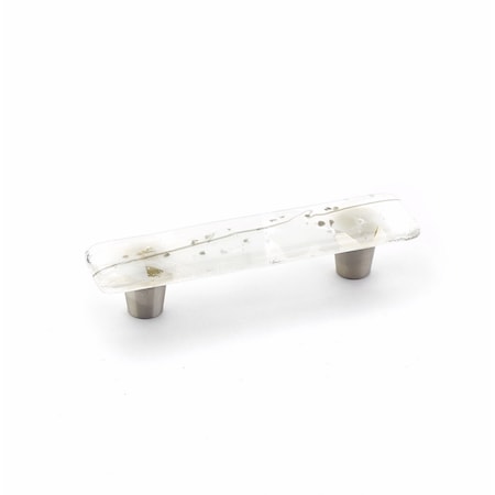 Schaub 3in Center to Center Ice Cabinet Pull Confetti White Gray Finish 30-CWG