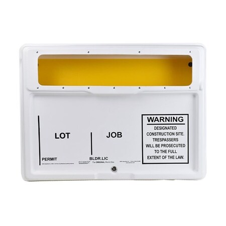 Dhr Industries Permit Box W/Window & Lock Wht 10101