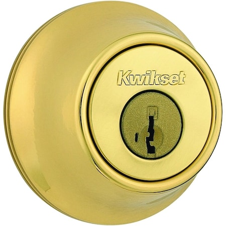Kwikset 665 Series 665 3 SMT Deadbolt, 3 Grade, Keyed Key, Zinc, Polished Brass 6653SMTCPRCALK6