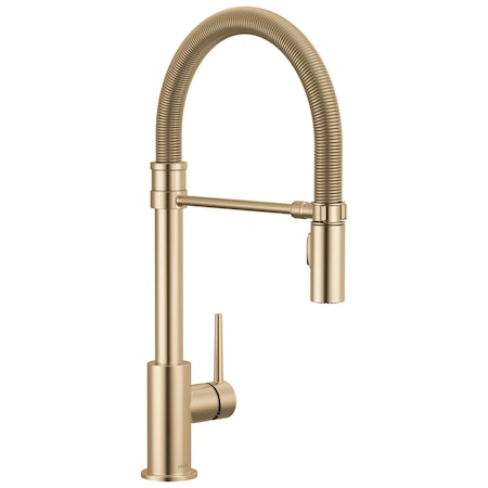 Delta Trinsic Single-Handle Pull-Down Spring Kitchen Faucet In Champagne Bronze 9659-CZ-DST